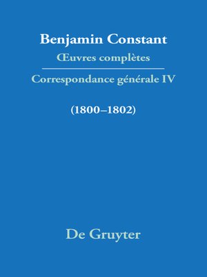 cover image of Correspondance 1800–1802